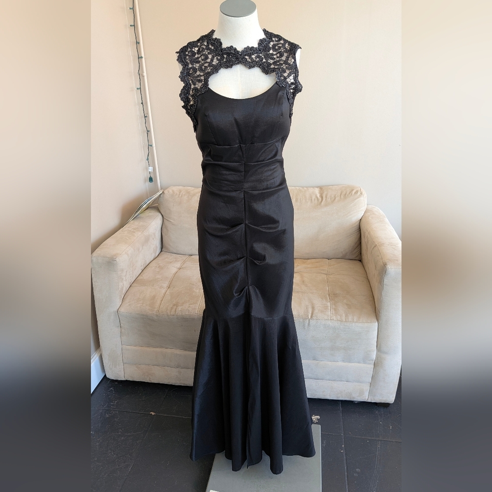 Xscape Black Lace Maxi Dress